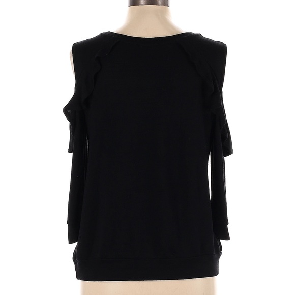 Bobeau Cold Shoulder Sweatshirt Medium Black - Picture 2 of 9